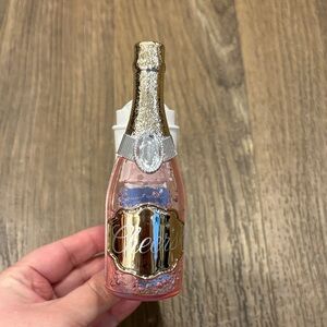 Pink and Gold Champagne Bottle Ornament